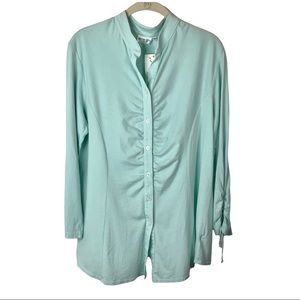 Prairie Cotton Rouched Detail with ties on arms- Made in the USA Woman’s  Top